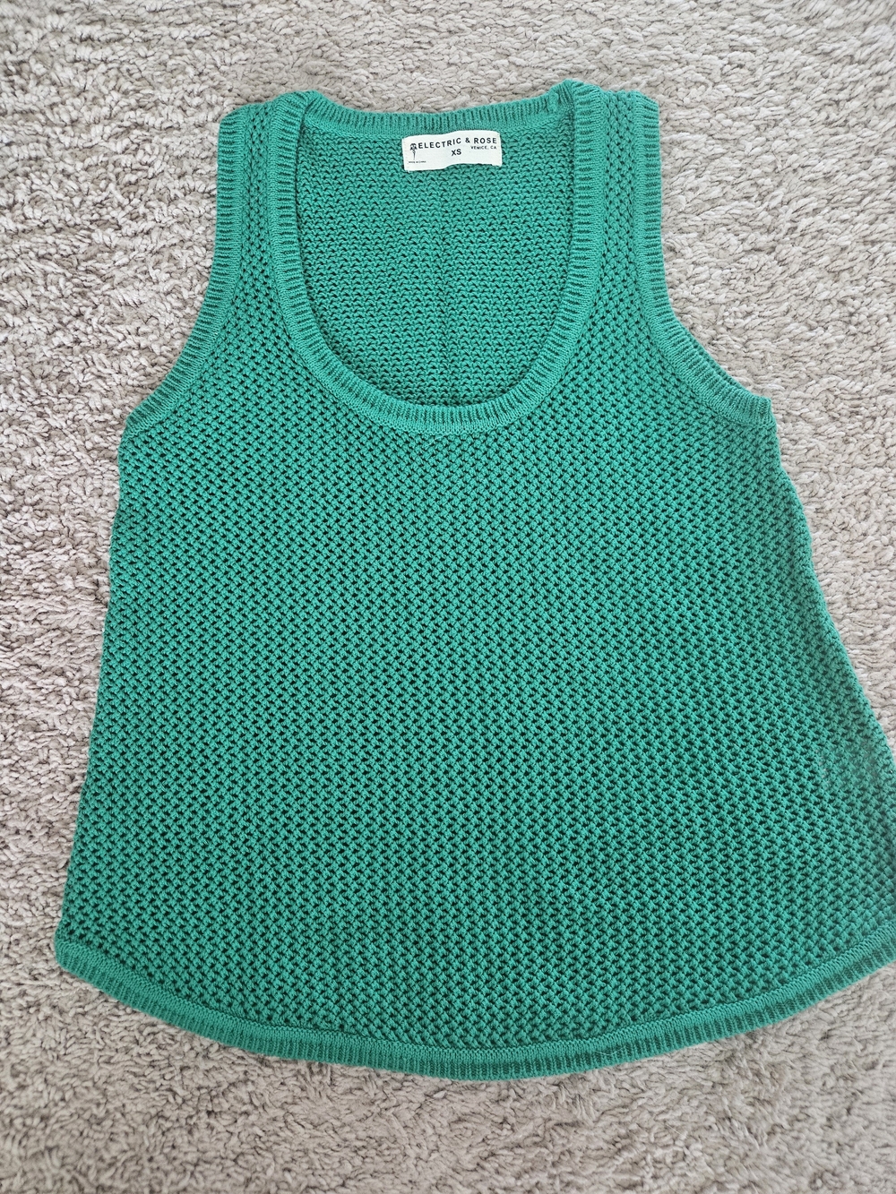 Electric & Rose Paula Tank Green Knit Tank Top